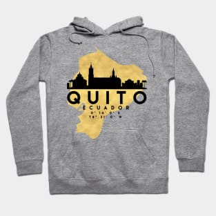 Quito Ecuador Skyline Map Art Hoodie